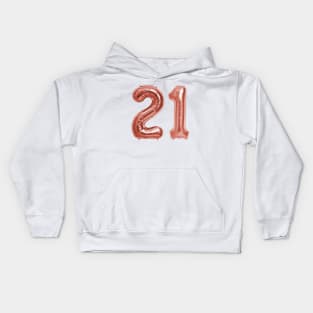 Rose Gold 21st Birthday Metallic Helium Balloons Numbers Kids Hoodie